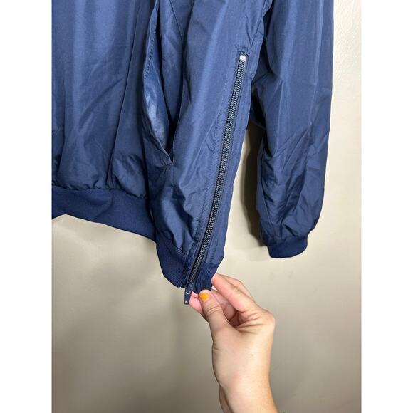 Notre Dame Fighting Irish Adidas Mens Jacket Navy White Color Block 1/4 Zip Med - Picture 2 of 5